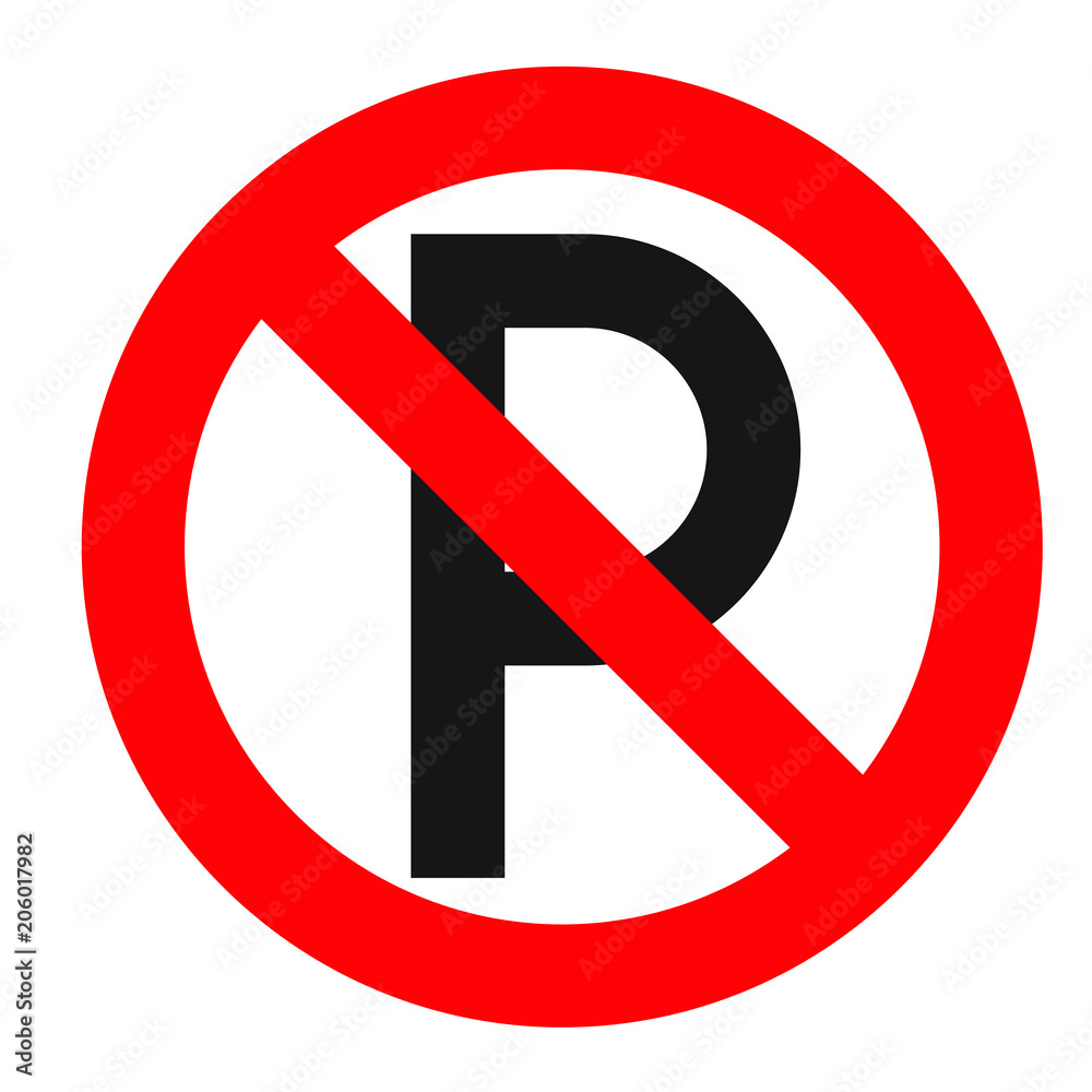 No parking sign icon on white background. No parking sign icon on white background.