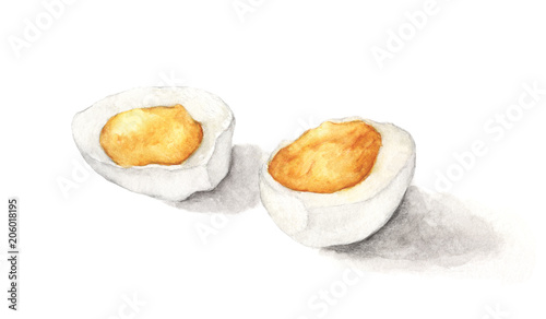 Konstfotografi Hard boiled egg isolated on white background