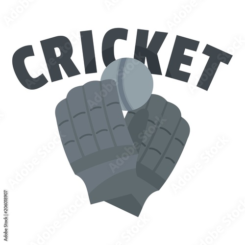 Cricket gloves logo. Flat illustration of cricket gloves vector logo for web design isolated on white background