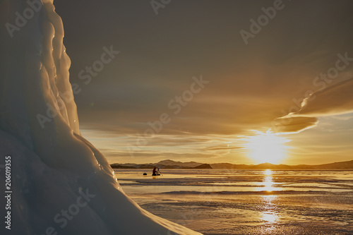 Baikal winter sunset photo