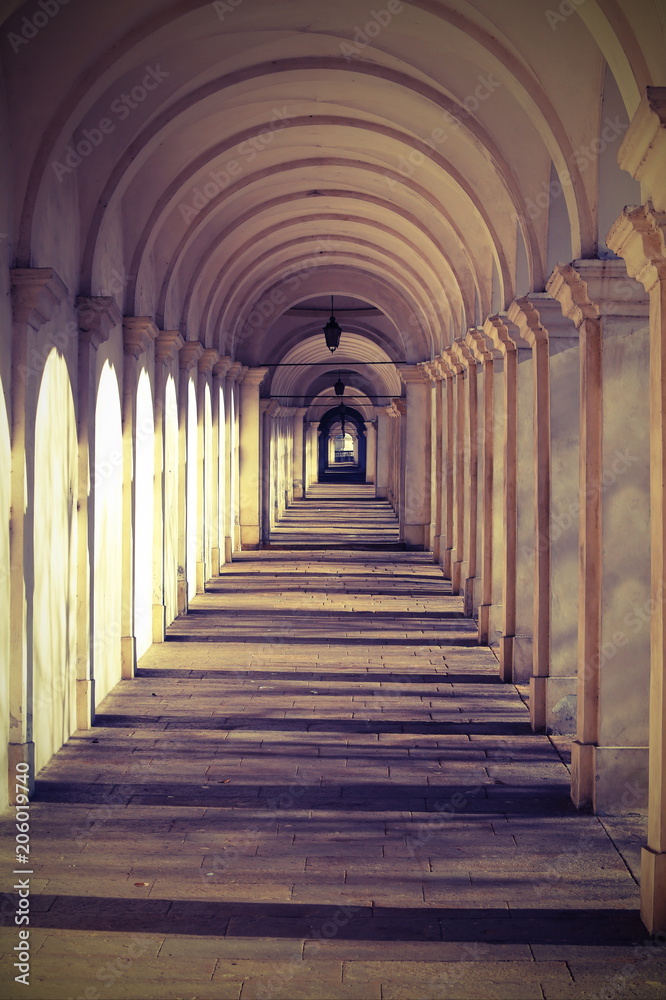 Vicenza Italy the long portico that leads to the sanctuary of Mo