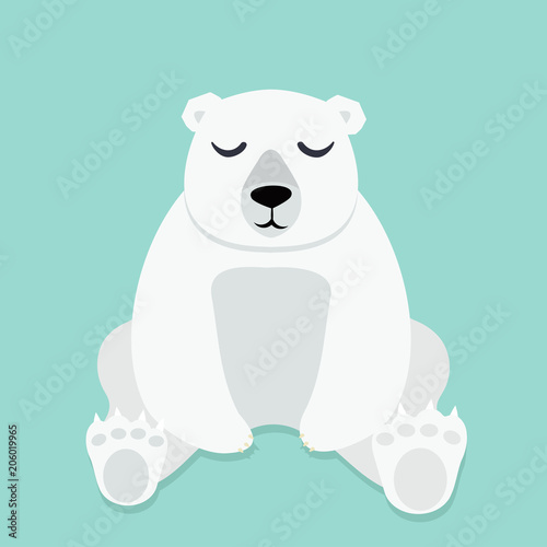 Lonely Polar bear sitting vector