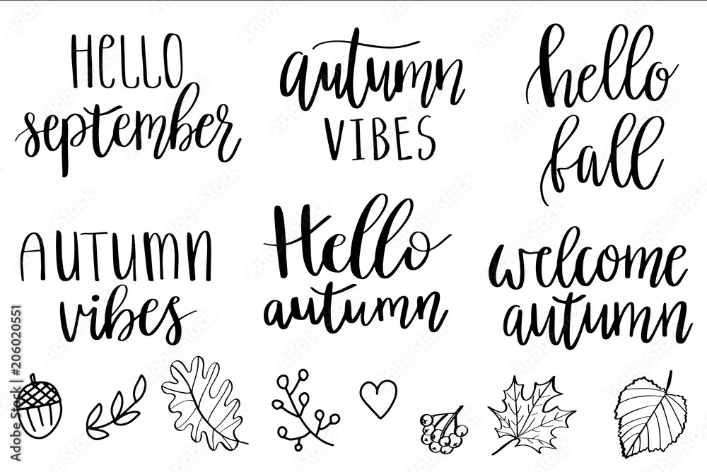 hello autumn lettering hello autumn lettering