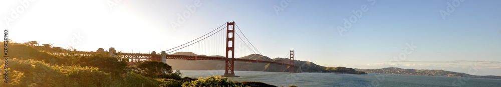 Panoramic View of Golden Gate Bridge of San Francisco Panoramic View of Golden Gate Bridge of San Francisco