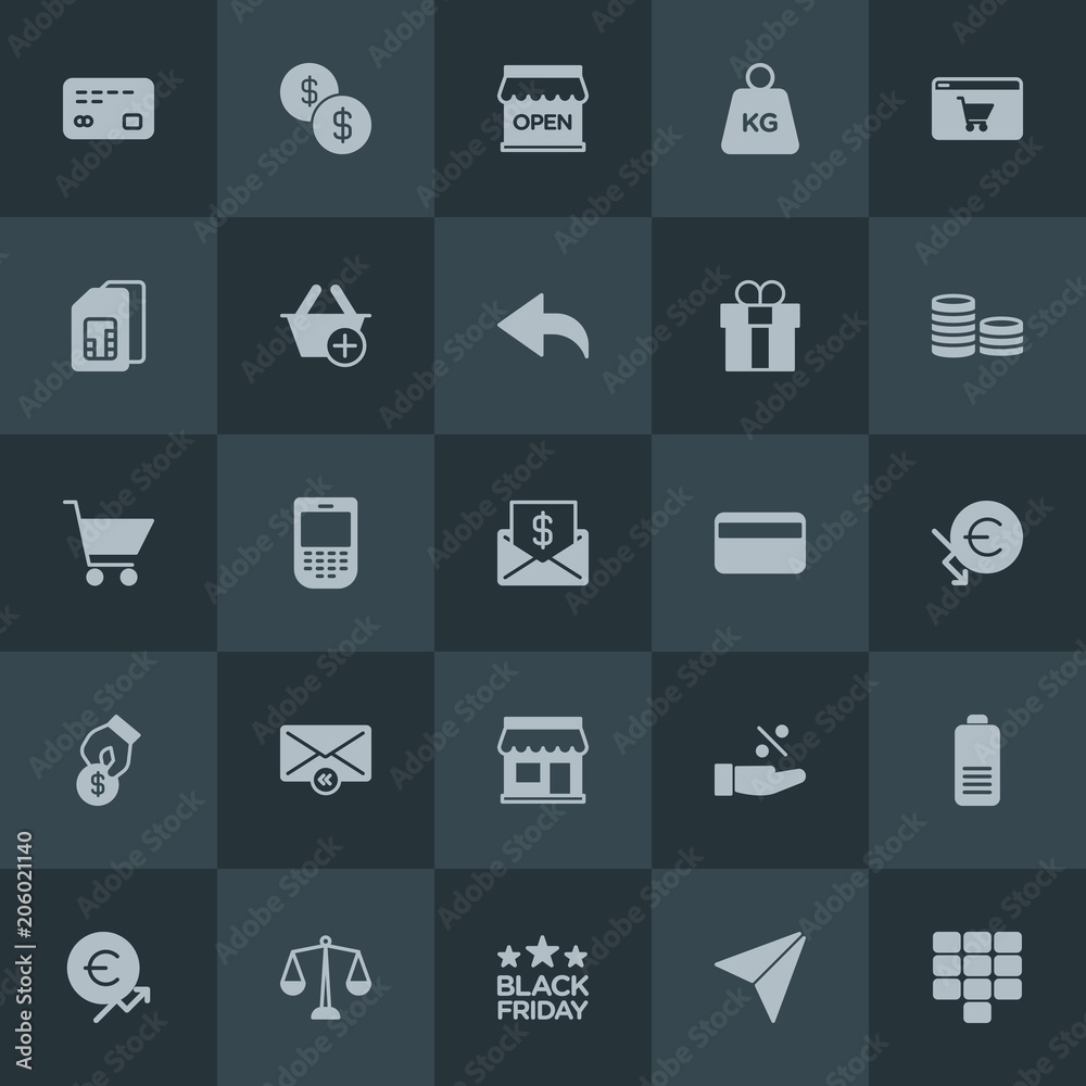 Modern Simple Set of money, mobile, email, shopping Vector fill Icons. Contains such Icons as friday, number, law, weight, kilogram, shop and more on dark background. Fully Editable. Pixel Perfect. Modern Simple Set of money, mobile, email, shopping Vector fill Icons. Contains such Icons as friday, number, law, weight, kilogram, shop and more on dark background. Fully Editable. Pixel Perfect.