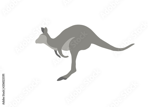 sign silhouette kangaroo Flat style illustration. Australia symbol.