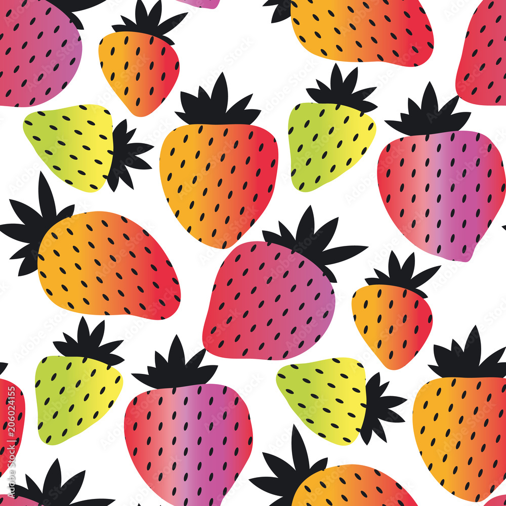 Rainbow color strawberry seamless pattern Rainbow color strawberry seamless pattern