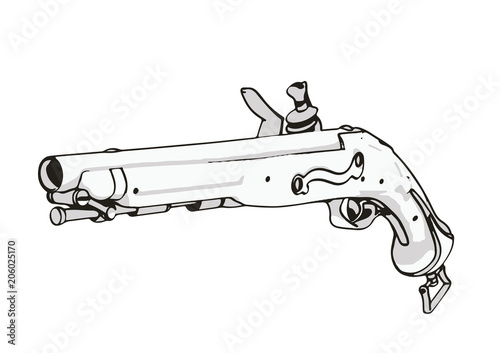 sketch of an old musket vector © Dzmitry