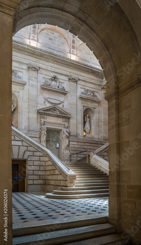 Bordeaux, France, 11 May 2018: Interior of the Opera house with stairs