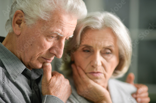 Portrait of a sad senior couple