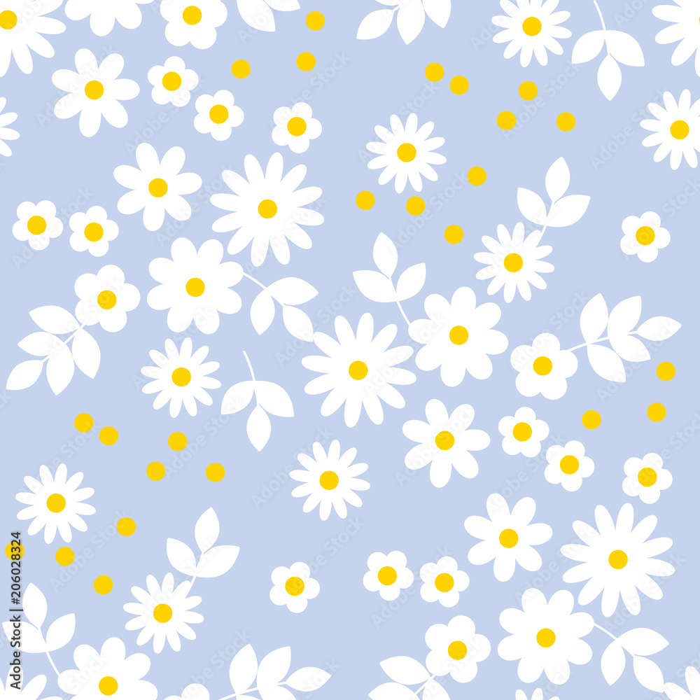 Abstract simple white flowers seamless pattern Abstract simple white flowers seamless pattern
