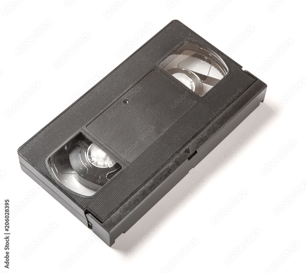 VHS cassette isolated not against white background