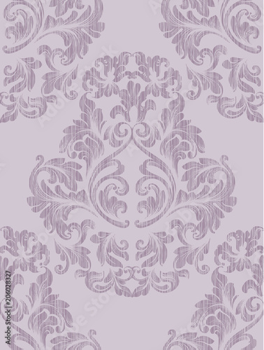 Vintage Baroque seamless texture pattern Vector. Wallpaper ornament decor. Textile  fabric  tiles trendy decors