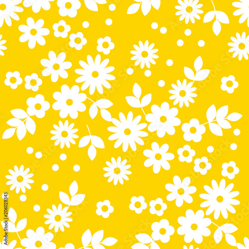 Abstract simple white flowe...