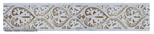 Obraz na płótnie Old carved stone frame, on white background for easy selection, taken from the m