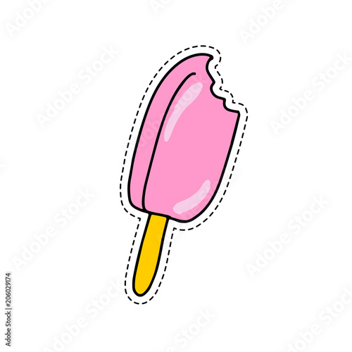 Vector logo template for ice cream. Design elements for emblems, logos, icons, labels, stickers. Can be used for menu, restaurant, cafe, bar, ice-cream shop o store. EPS10.