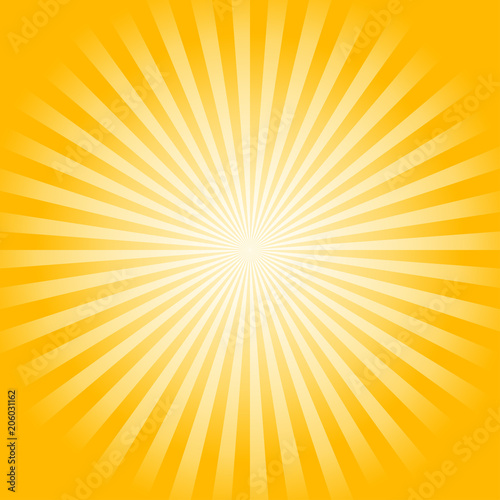 Abstract soft bright Yellow rays background. Vector