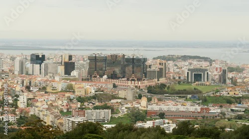 Skyline of Lisbon with modern buildings. photo
