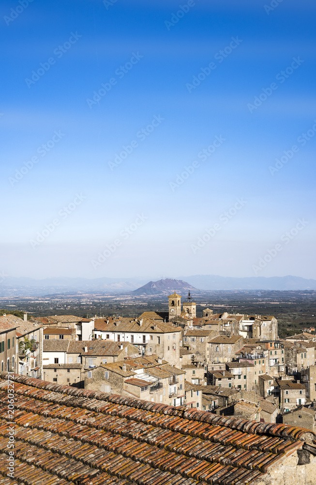 beautiful panoramic view of Capranica in the province of Viterbo, Italy
