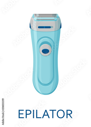 Female shaving epilator isolated on white background. Vector illustration.