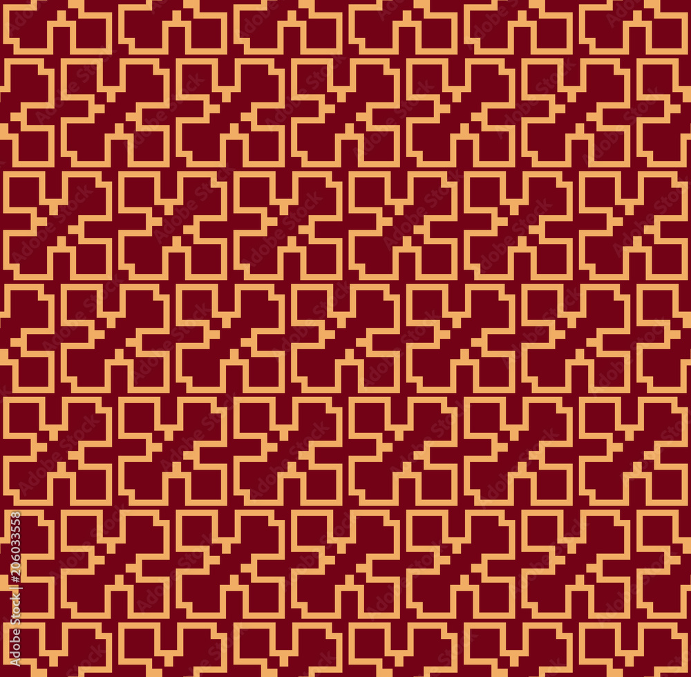 Seamless vector ornament. Modern stylish geometric linear pattern with golden color Seamless vector ornament. Modern stylish geometric linear pattern with golden color
