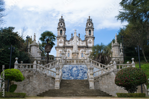 The monumental staircase to the Sanctuary of Nossa Senhora dos Remedios in Lamego, Portugal