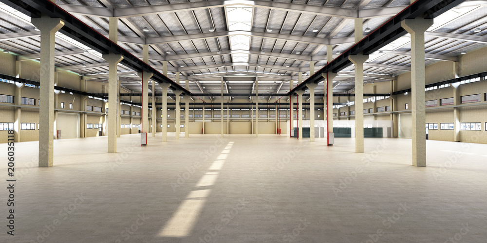 empty Hangar delivery warehouse 3d render image empty Hangar delivery warehouse 3d render image
