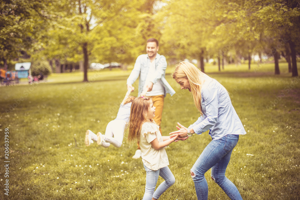 Fototapeta premium Happy young family.