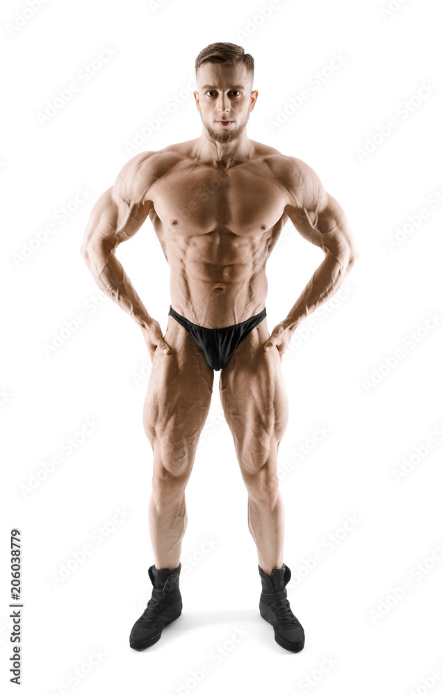Image of muscle man posing in studio Image of muscle man posing in studio