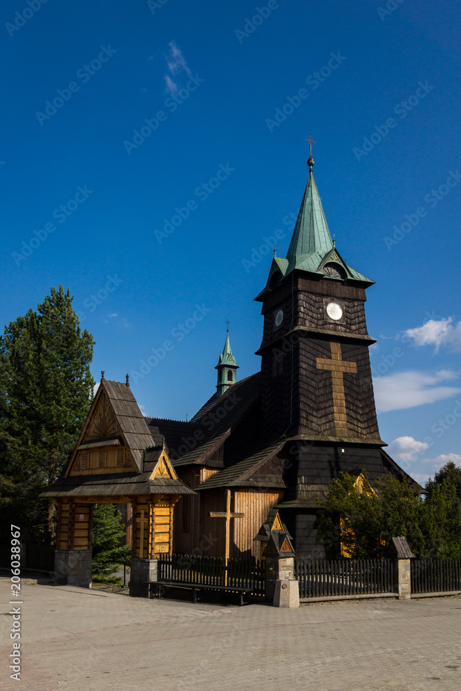 Wooden church in Zab near Zakopane, Malopolska, Poland Wooden church in Zab near Zakopane, Malopolska, Poland