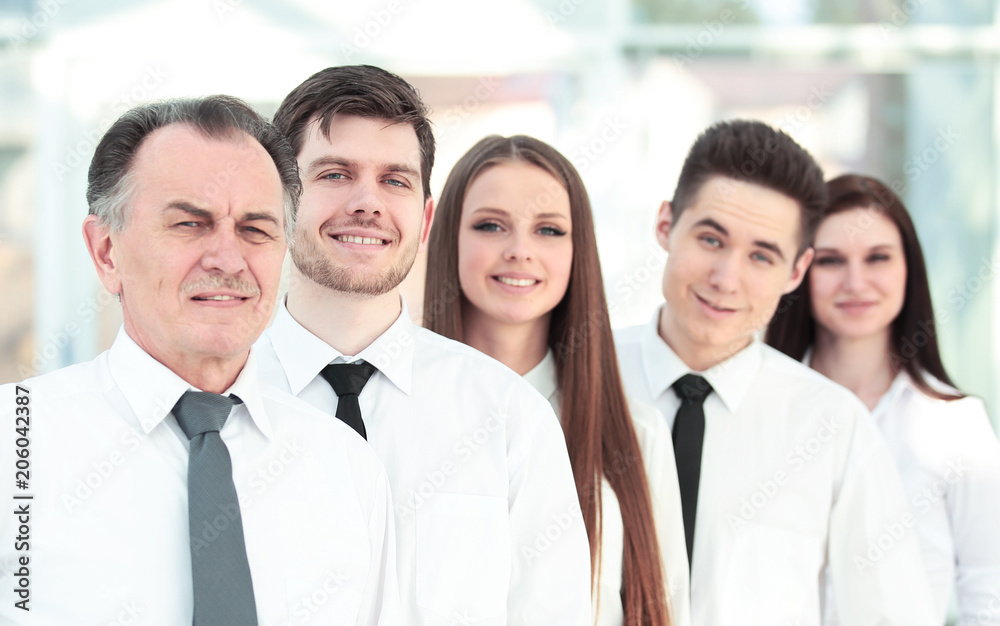 group of young business people standing in a row. group of young business people standing in a row.