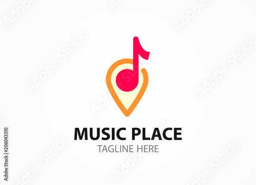 Flat vector emblem for musi...