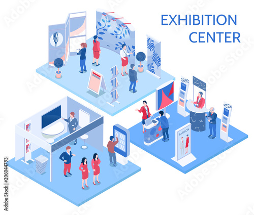 Exhibition Center Isometric Compositions