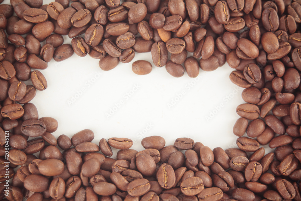 frame for text from grains of black coffee.photo with copy space frame for text from grains of black coffee.photo with copy space