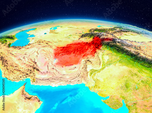Fototapeta Naklejka Na Ścianę i Meble -  Afghanistan from orbit