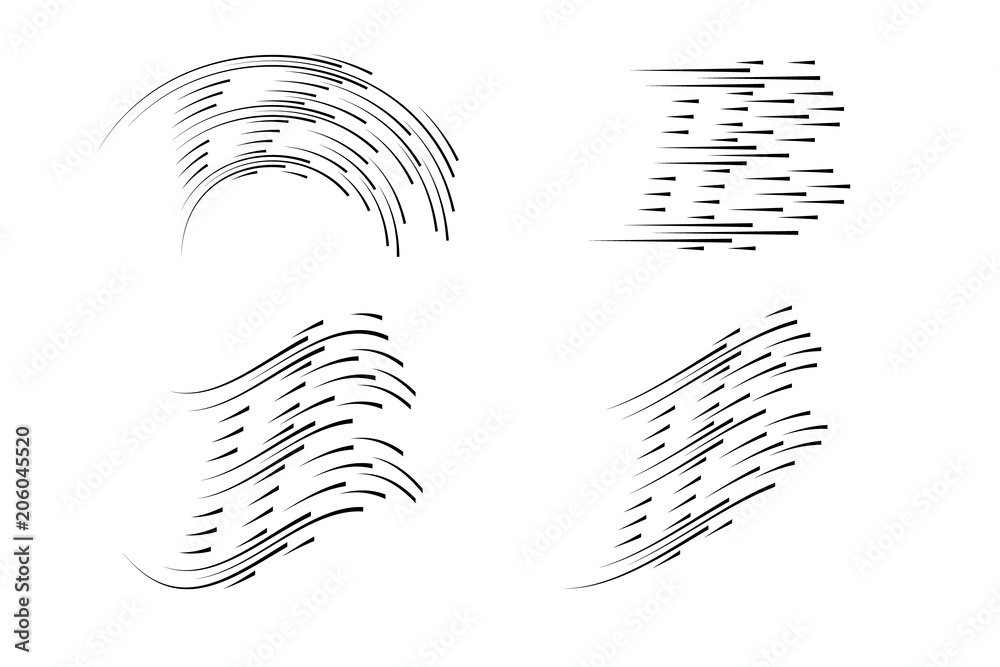 Isolated speed lines. The effect of movement to your design. Black ...