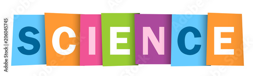 "SCIENCE" colourful vector letters icon