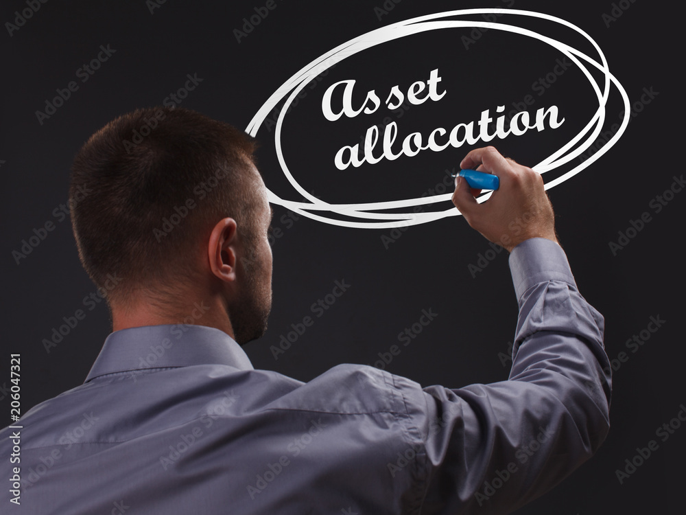 The concept of business, technology, the Internet and the network. Young businessman showing inscription: Asset allocation The concept of business, technology, the Internet and the network. Young businessman showing inscription: Asset allocation