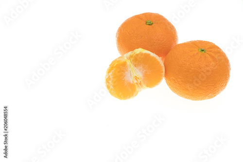 mandarine on white background isolated insulated