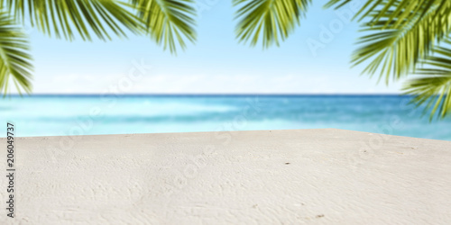 desk and beach background 