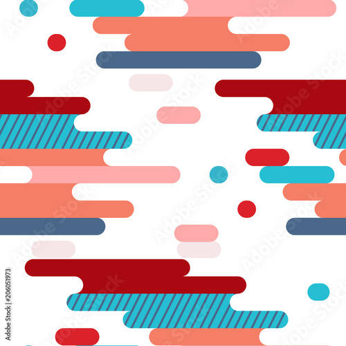 Multicolored horizontal lines on white background. Abstract pattern.