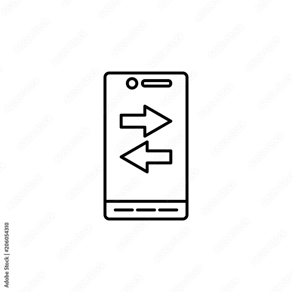 phone sync icon. Element of mobile banking for smart concept and web apps. Thin line phone sync icon can be used for web and mobile