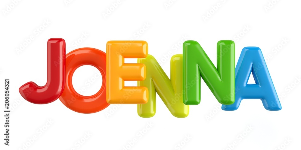 isolated colorfull 3d Kid Name balloon font Joenna isolated colorfull 3d Kid Name balloon font Joenna