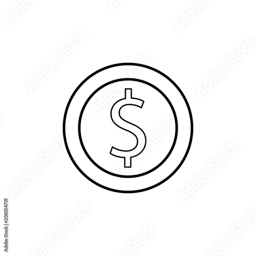 a cent penny icon. Element of mobile banking for smart concept and web apps. Thin line a cent penny icon can be used for web and mobile