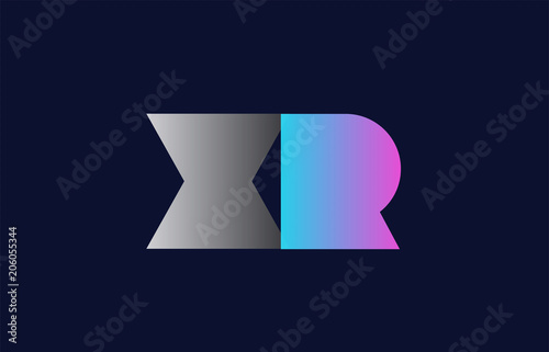 initial alphabet letter xr x r logo company icon design