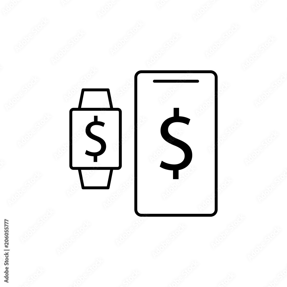 synchronization with smart watches icon. Element of mobile banking for smart concept and web apps. Thin line synchronization with smart watches icon can be used for web and mobile synchronization with smart watches icon. Element of mobile banking for smart concept and web apps. Thin line synchronization with smart watches icon can be used for web and mobile