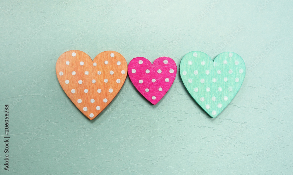 Three polka dot heart Three polka dot heart
