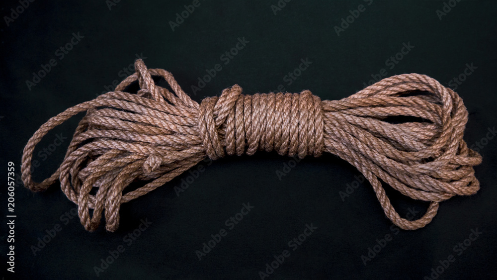 Jute bondage rope in a skein for shibari Stock Photo