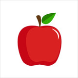 red apple vector on white background