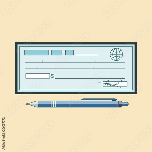 Cheque icon theme, flat style, colorful, vector icon set for info graphics, websites, mobile and print media.